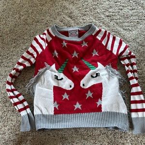 Kids Christmas Sweater with Unicorns size 6